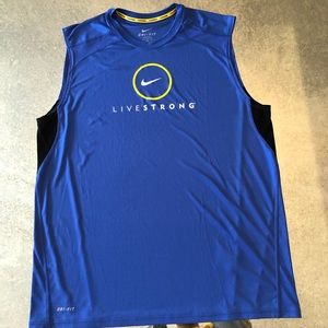 LIVE STRONG Dri-fit blue tank top